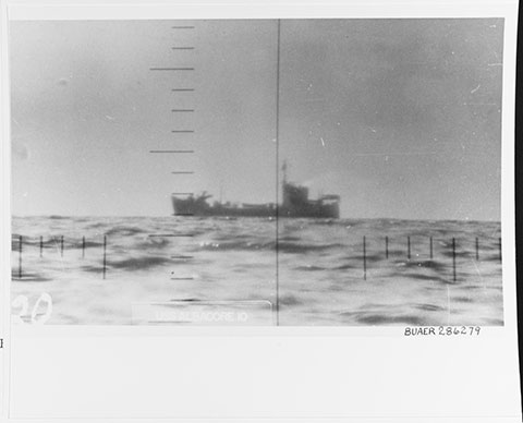 Armed Japanese trawler (photo taken from periscope of USS Albacore)