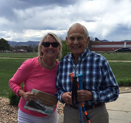 With Morrie Shepard, a childhood friend of Pete Seibert whose life story appears in SKI SOLDIER. Morrie served as the first Ski School Director of Vail, the ski resort founded by Pete Seibert.